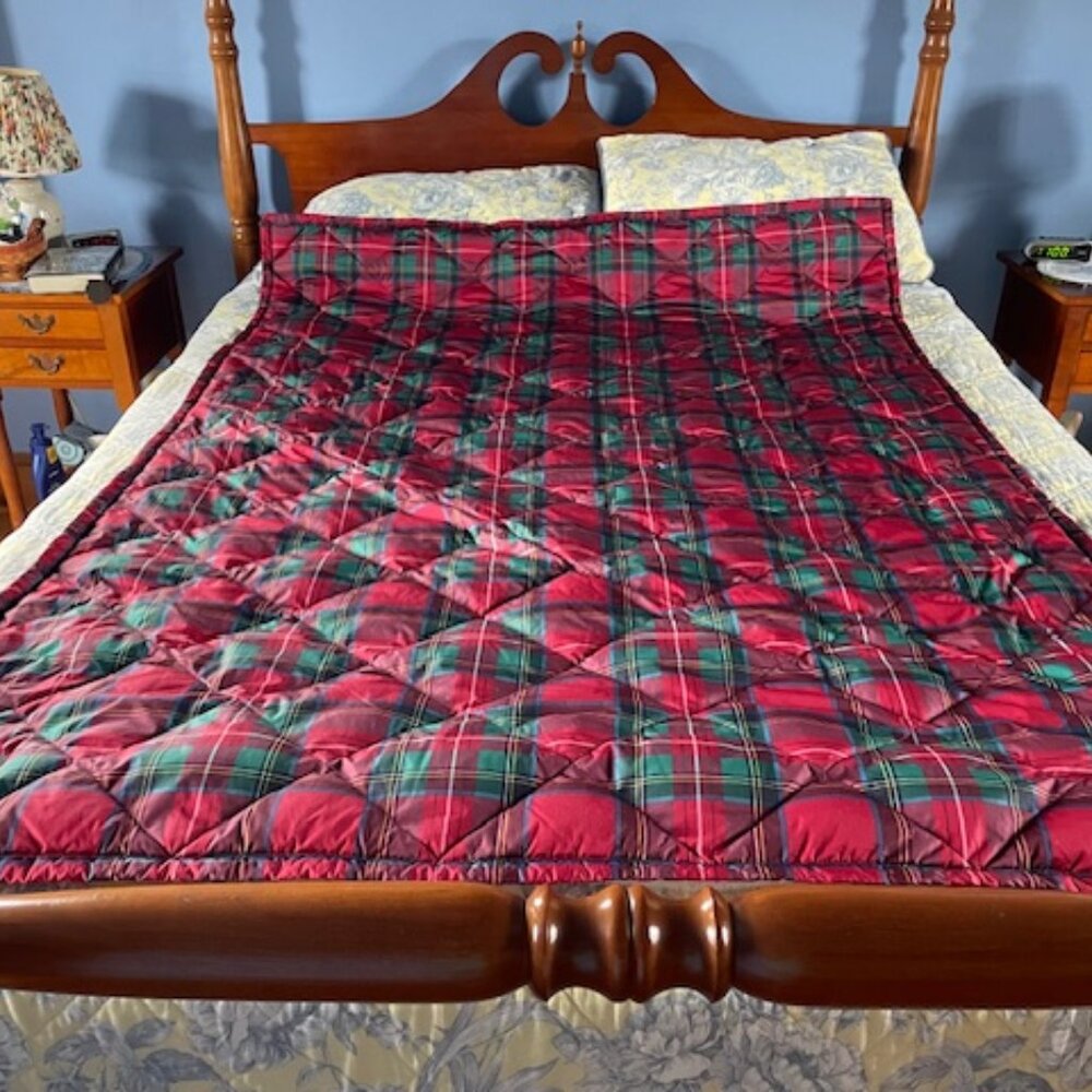 EDDIE BAUER Oversized Cardinal Tartan Plaid Down Throw - Picture 3 of 12